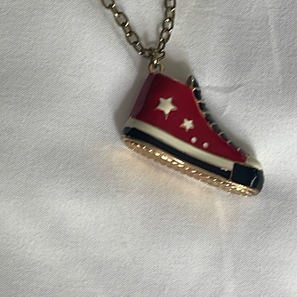 Adorable sneaker necklace